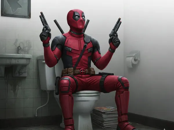 Deadpool aux toilettes