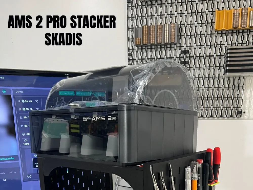 AMS 2 PRO STACKER WITH SKADIS SIDES - Free 3D Print Model - MakerWorld