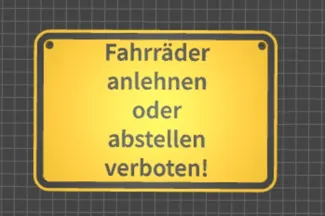 Fahrräder abstellen verboten Schild 