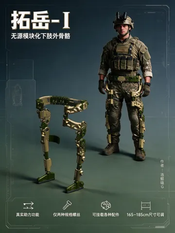 Modelo para impresión 3D: 拓岳 -Ⅰ—— 无源模块化下肢外骨骼 — vista de referencia 2