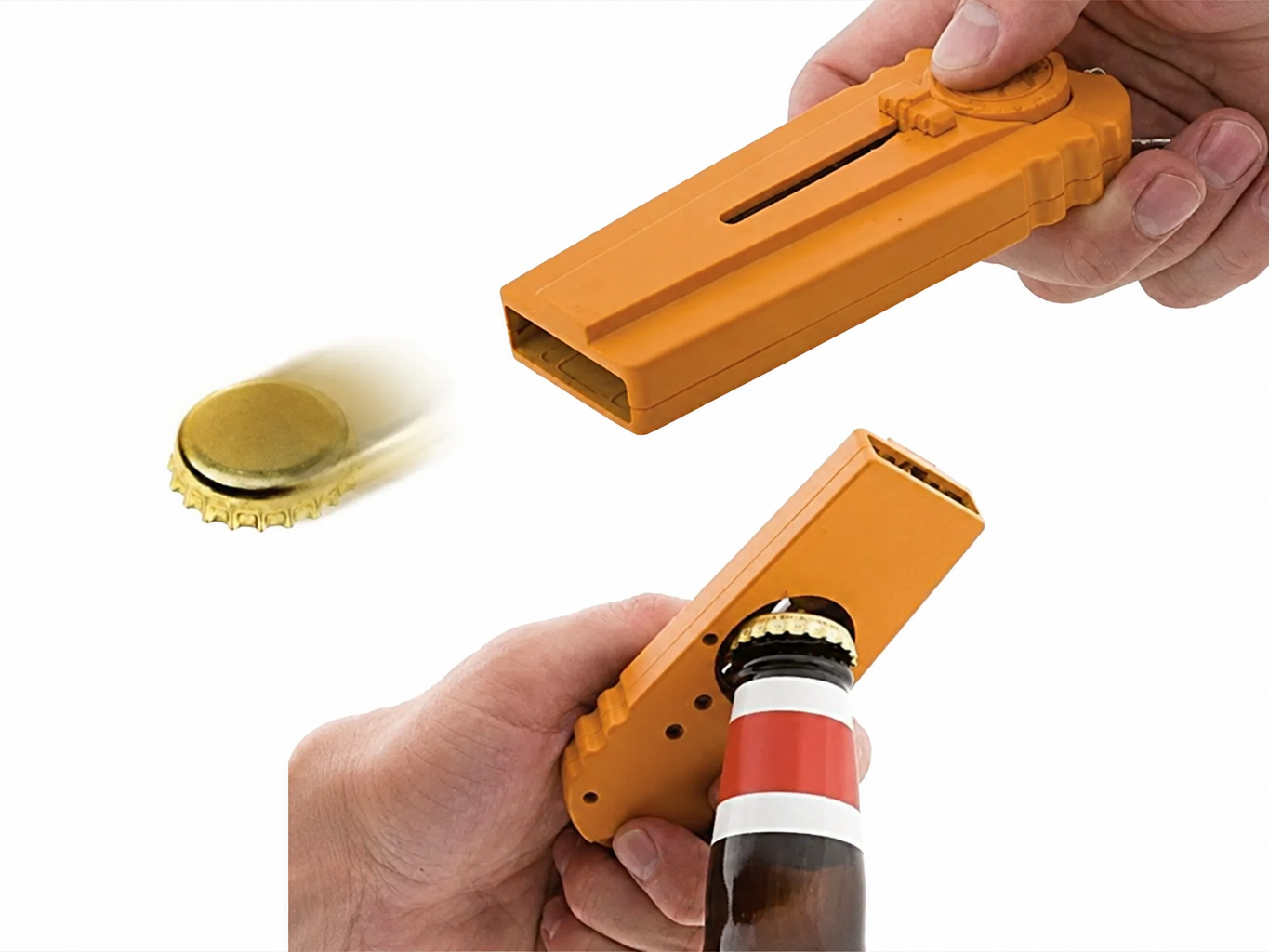 Beer cap launcher