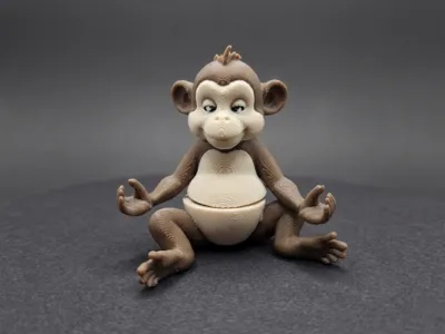 Zen Monkey mini flexi, key chain and fridge magnet