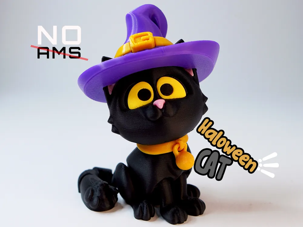 Accesorio para impresora 3D: Flexi Halloween Cat (NO AMS). Referencia del modelo original.