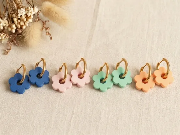 Flower hanger earring