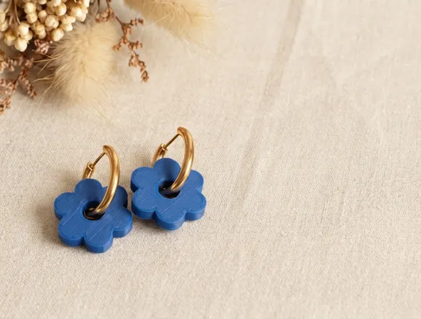 Flower hanger earring view 3