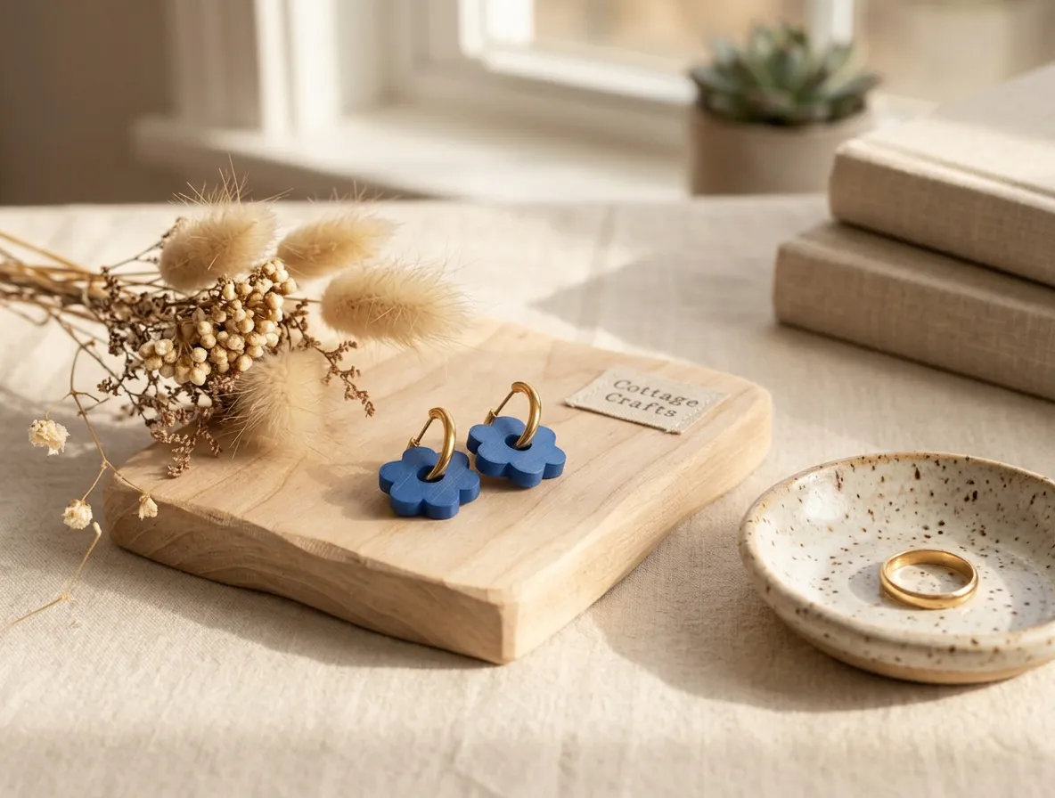 Flower hanger earring view 2