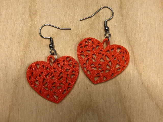 Low poly heart earrings