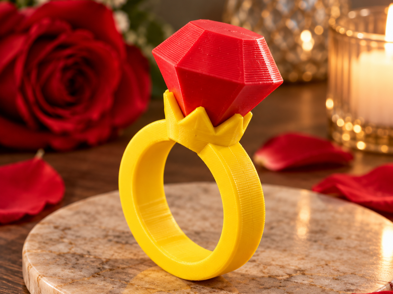 Ruby Ring – 3D Printable Jewelry (Sizes: 14-19mm) 3D model