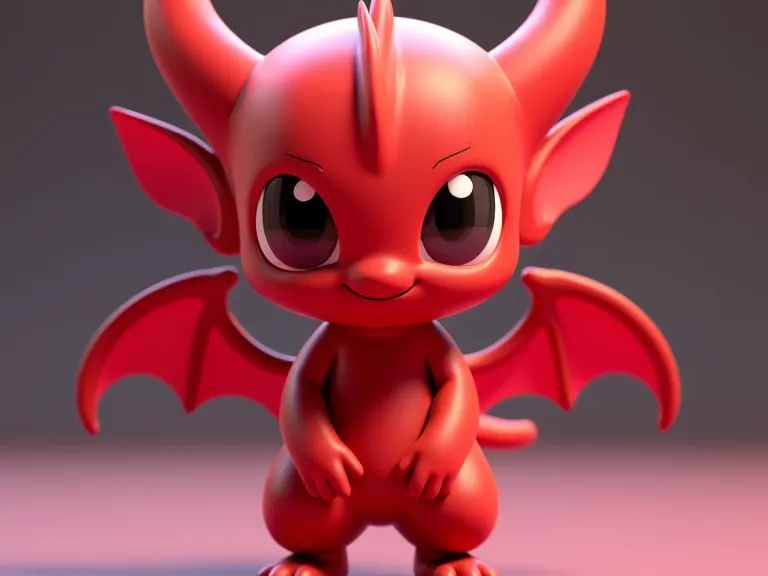 Red cute devil wing hellboy