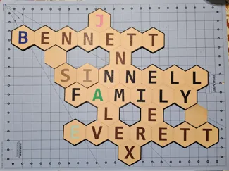 Scrabble Hexagonal Letter Wall Decoration