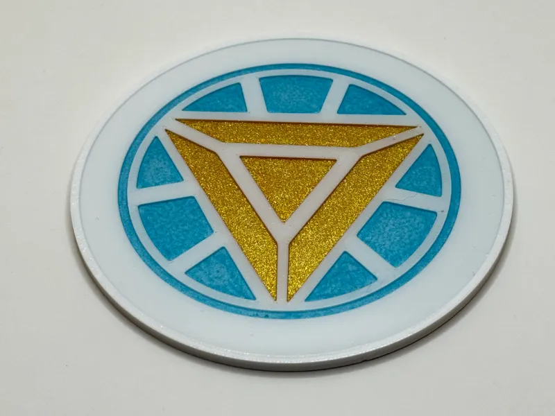 Iron Man Nuclear cup coaster epoxy pour