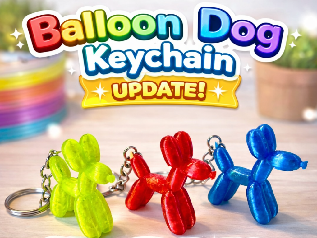 Balloon Dog / Animal Keychain – Cute Quick Print