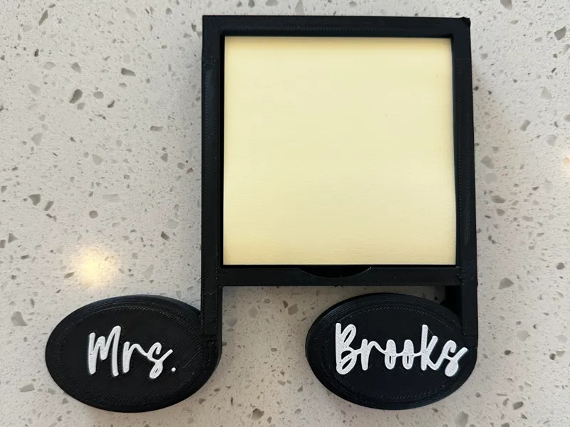 Customizable Sticky Note Holder - Music Note