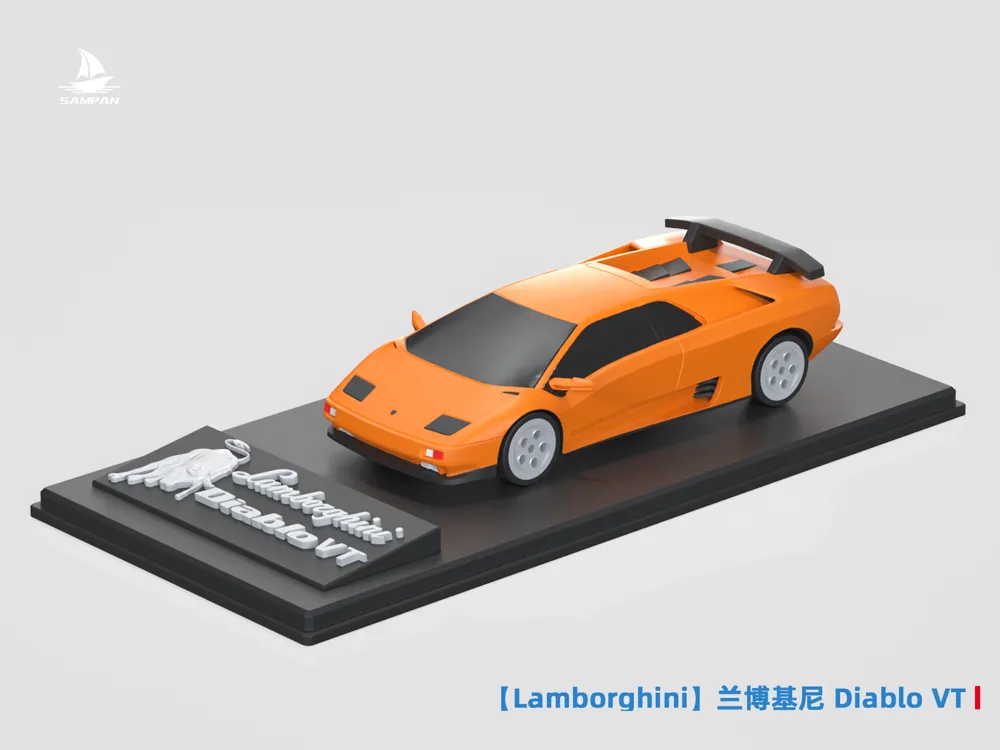 【Lamborghini】Lamborghini Diablo VT Supercar 1/64 Scale Car Model with ...