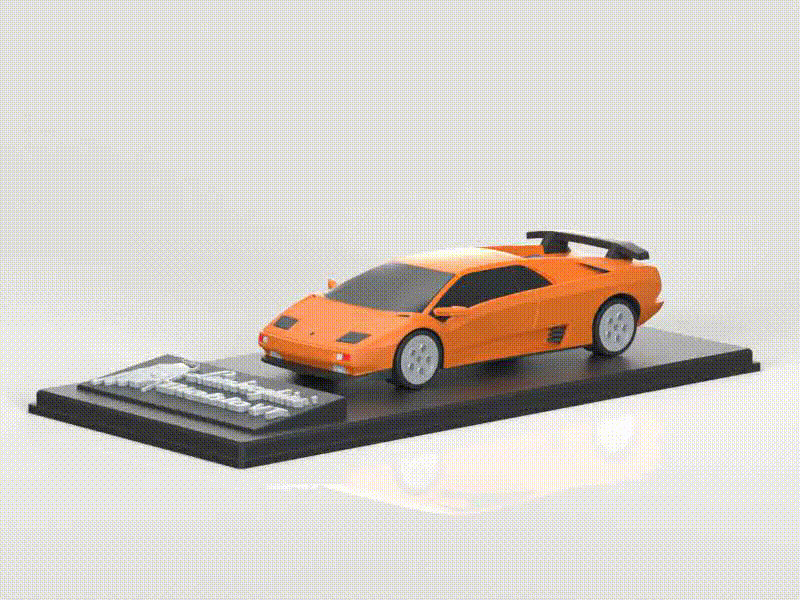【Lamborghini】兰博基尼Diablo VT 超跑 64比例带底座展示架车模 组装/轮胎可动