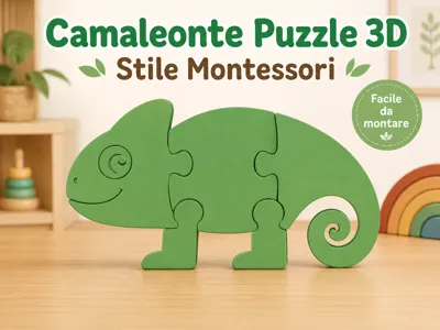 Chameleon Puzzle 3D Montessori Educational Toy