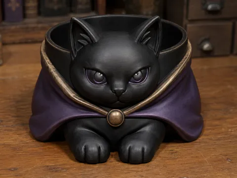 Figura decorativa: Ciotola Gatto Halloween — referencia de MakerWorld