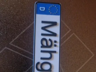 Kennzeichen für Mähroboter - individueller Text 