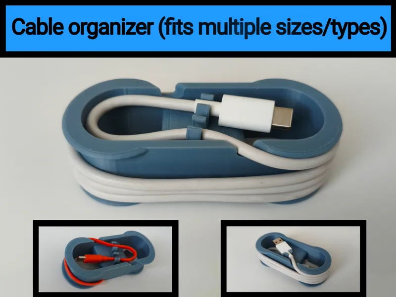 Cable organizer - Multiple sizes & types- USB