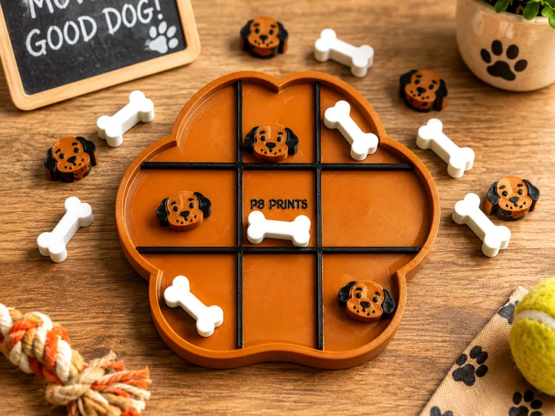 Tic Tac Toe Dog Pawprint Game 