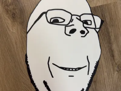 Wojak 2D Art- Smiling Wholesome Soyjak