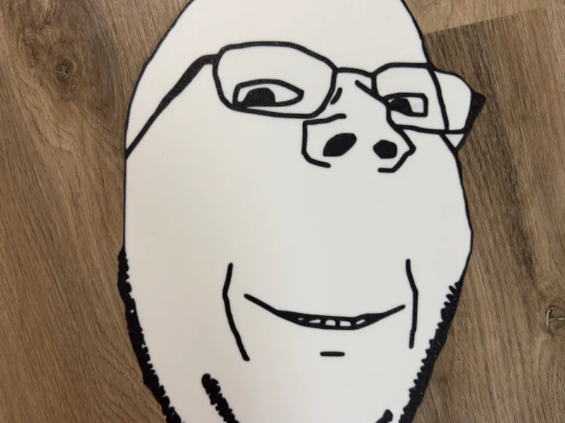 Wojak 2D Art- Smiling Wholesome Soyjak