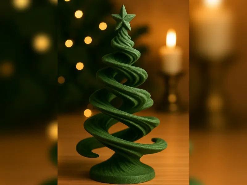Twisted Ribbon Christmas Tree — 3D Print Ornament