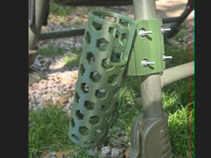 Chair mounted vertical rod holder