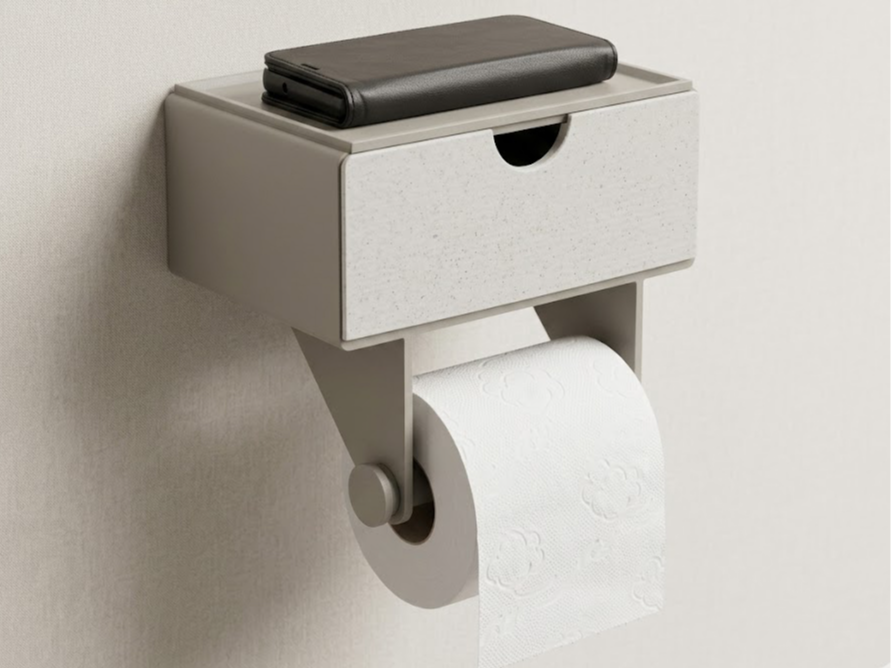 TP Holder with Phone Shelf and Storage Drawer