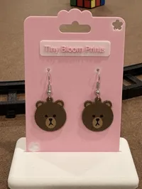 Brown Bear Dangle Earrings
