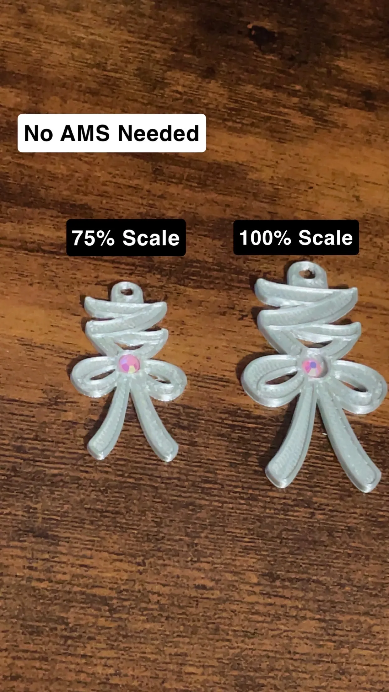 Bow with lace earring keychain or charm pendant view 2