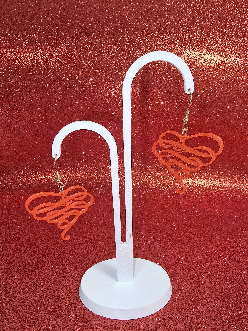 Fine heart earrings view 3