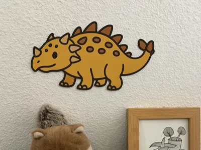 Euoploce| Cute Dino 2D Wall Art | Multicolor