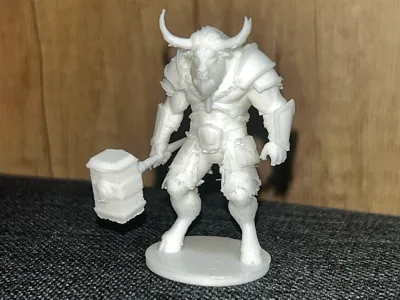 DND Minotaur Barbarian Figurine (D20 for scale)