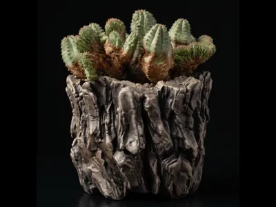 Pot with a rock look