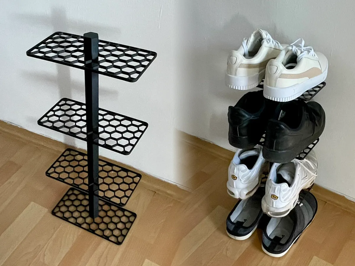 Modular Shoe Rack - Honeycomb Design - Free 3D Print Model - MakerWorld