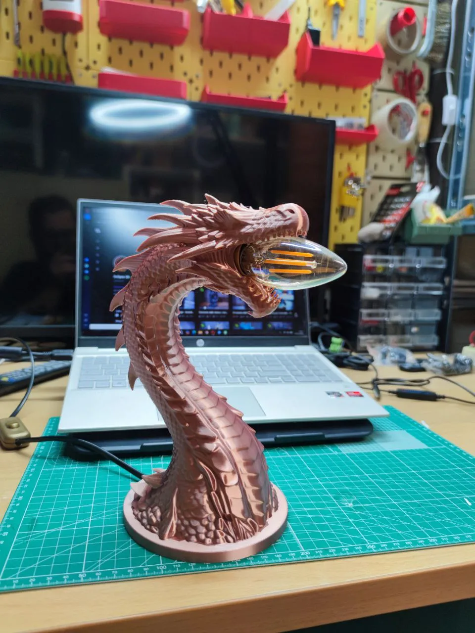 Dragon Lamp – Guardian of the Flame - Free 3D Print Model - MakerWorld