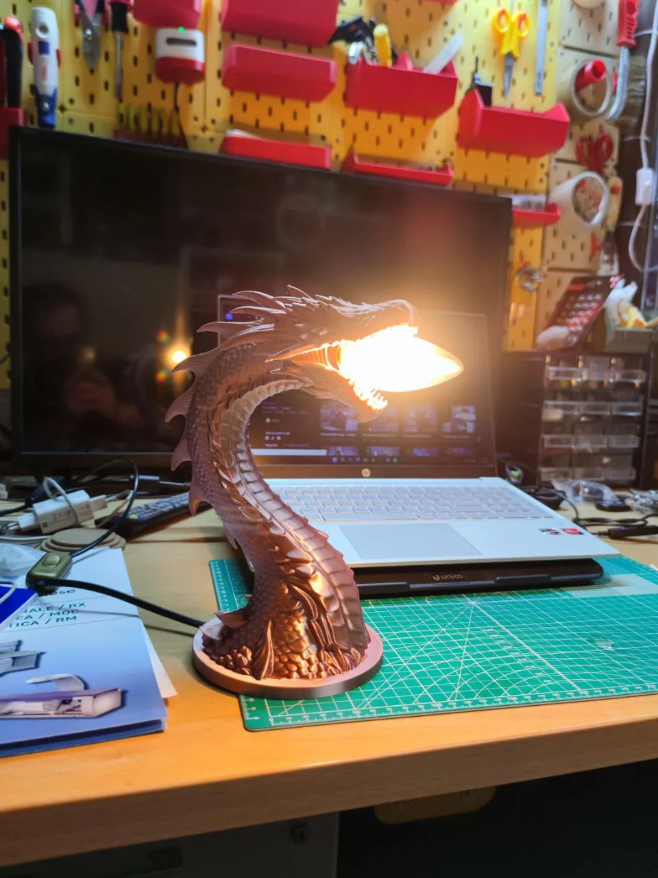 Dragon Lamp – Guardian of the Flame - Free 3D Print Model - MakerWorld