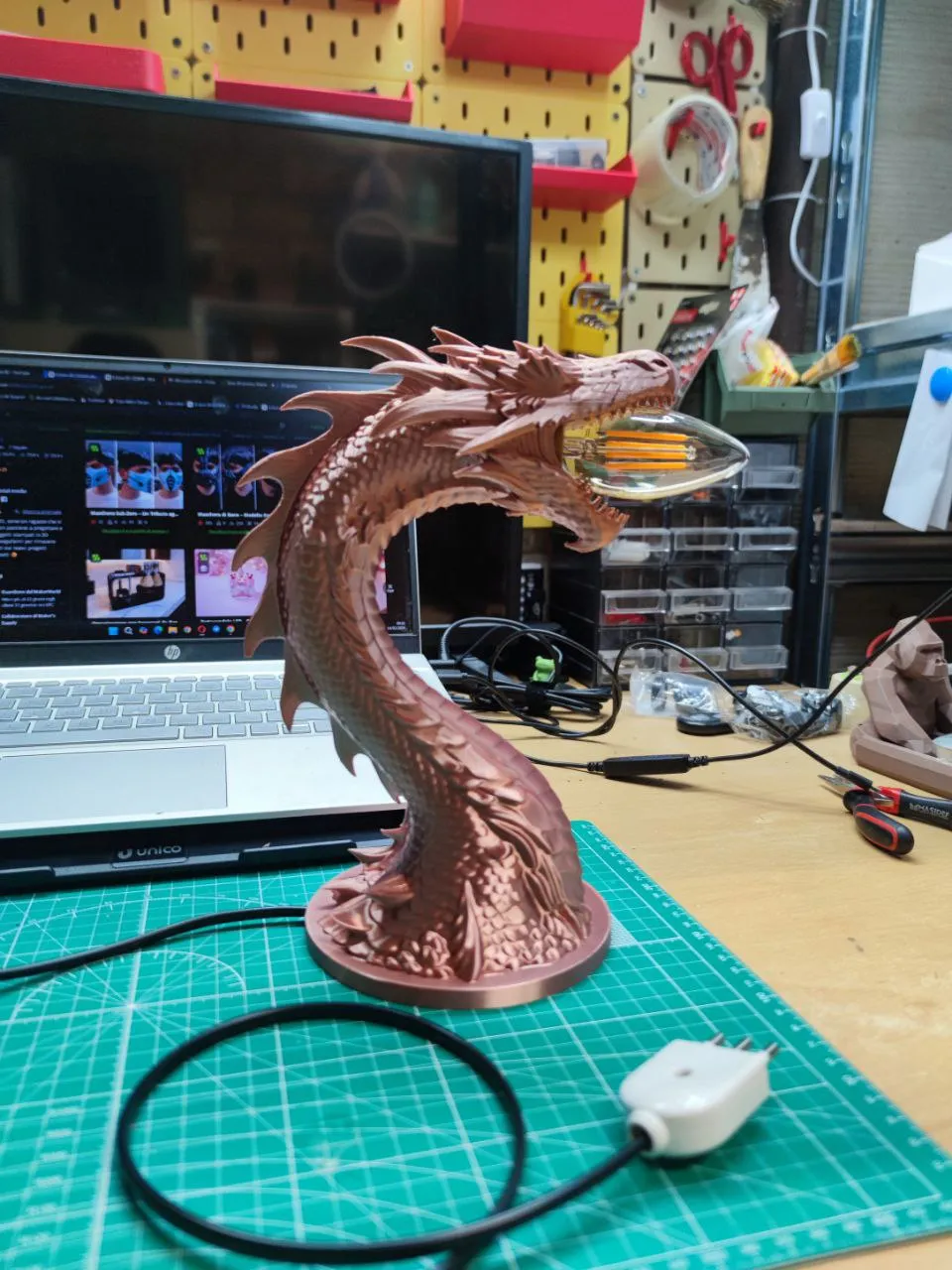 Dragon Lamp – Guardian of the Flame - Free 3D Print Model - MakerWorld
