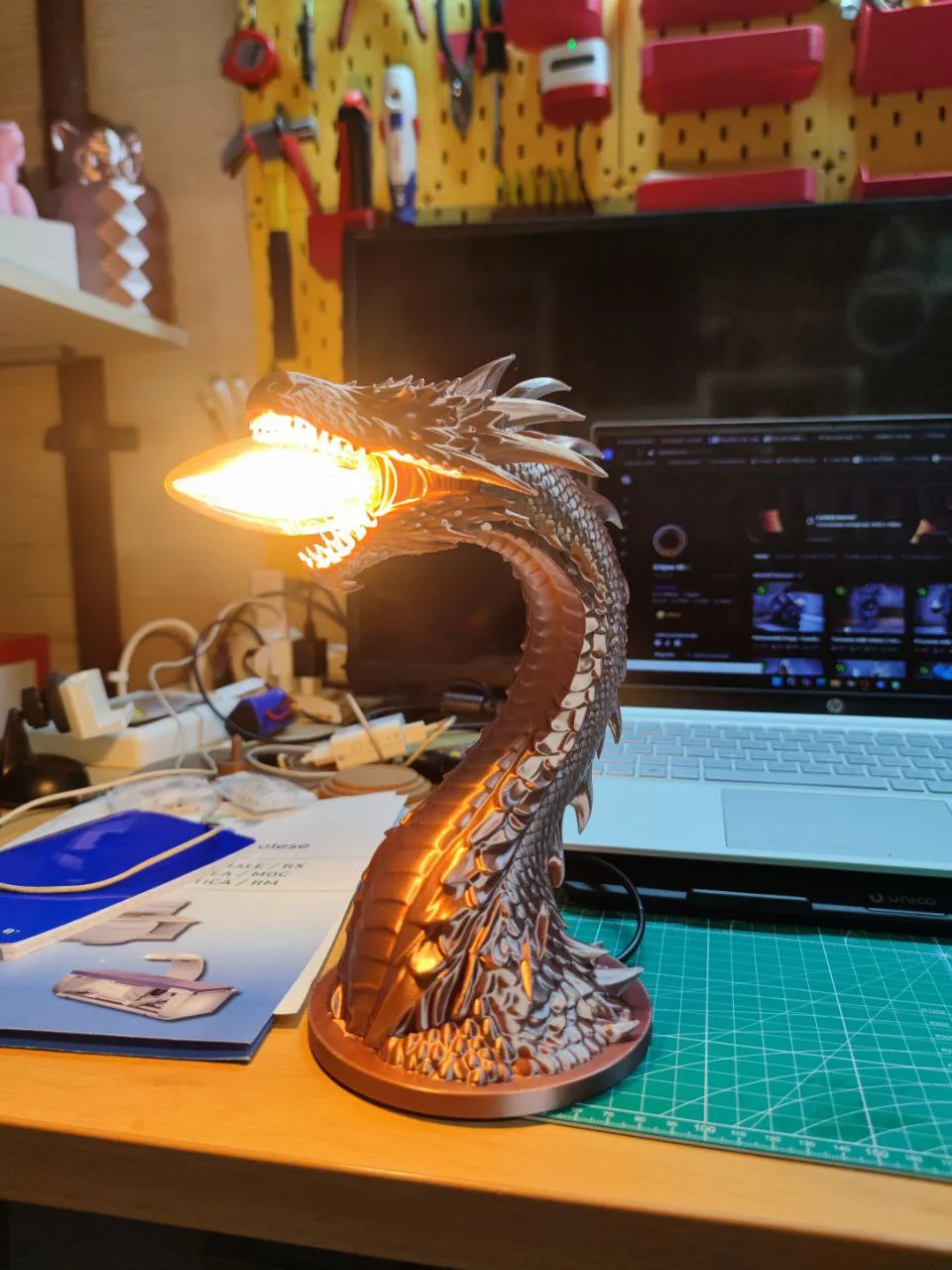 Dragon Lamp – Guardian of the Flame - Free 3D Print Model - MakerWorld