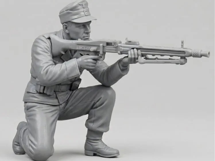 Modelo para impresión 3D: WWII Deutscher Soldat MG42 1:35. Referencia del modelo original.