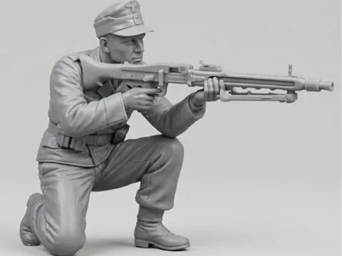 Modelo para impresión 3D: WWII Deutscher Soldat MG42 1:35 — referencia de MakerWorld