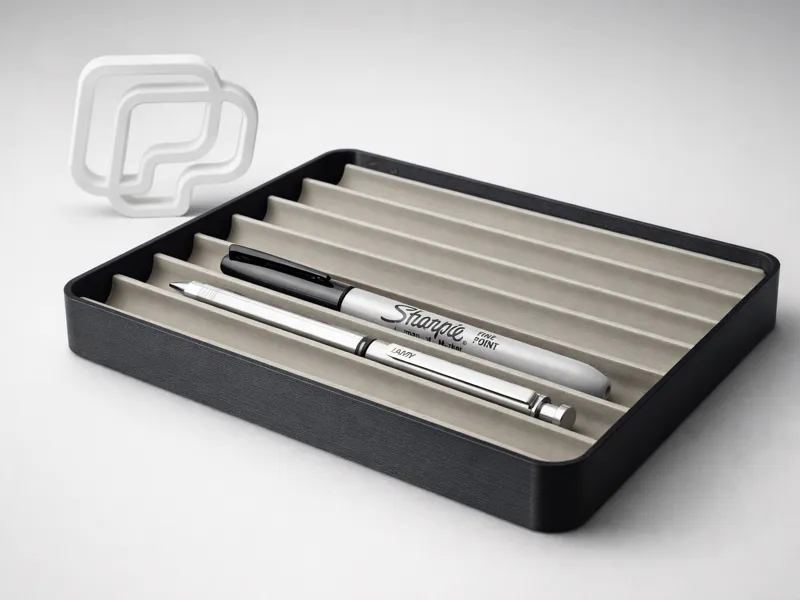 Minimal Desk Pen Tray - Two-Color Print No AMS