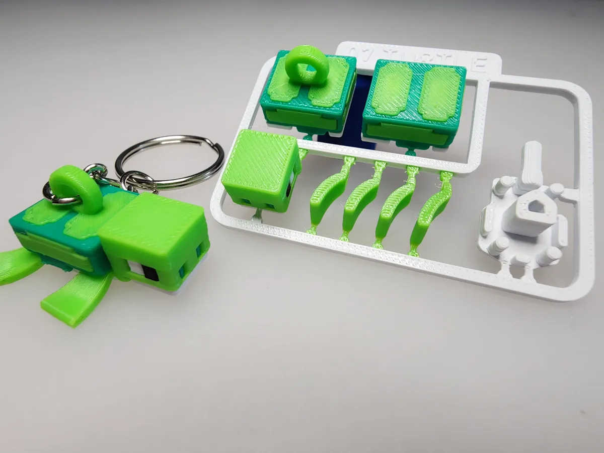 Minecraft-inspired Turtle Mini Figure Kit/Keychain by chiz_m MakerWorld: Download Free 3D Models - 3D model önizlemesi