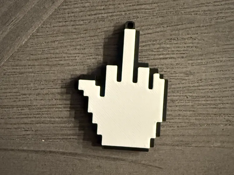 8-Bit Middle Finger Keychain