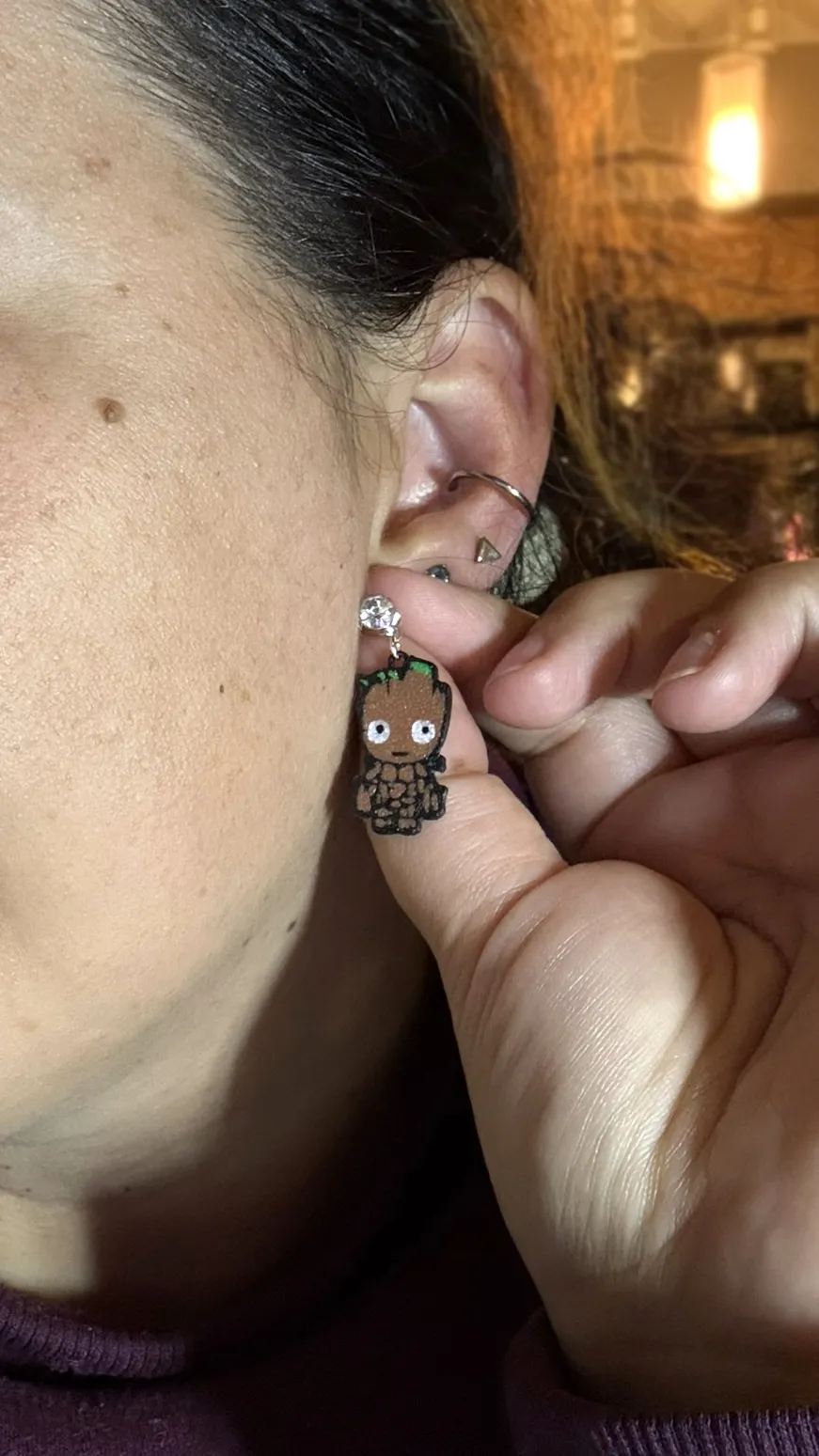 Groot Earring view 3