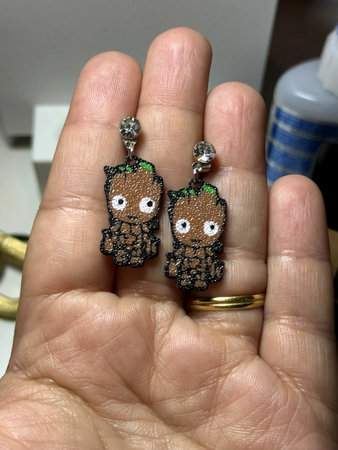 Groot Earring view 2