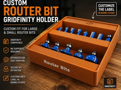 Custom Router Bit Gridfinity Holder