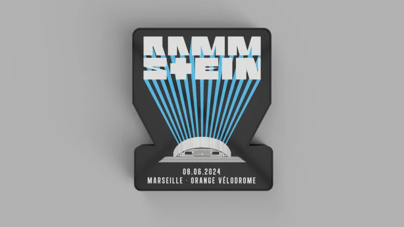Rammstein Europe Stadium Tour 2024 Marseille Lightbox LED Lamp