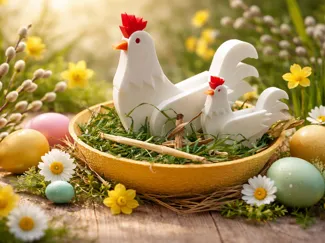 Huhn im Nest 